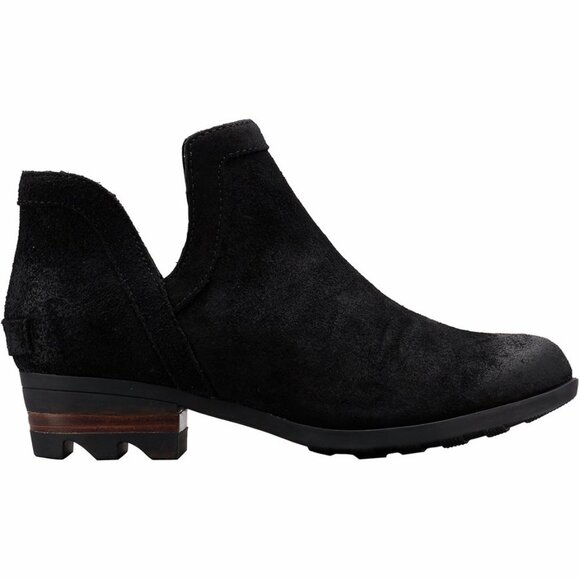 Sorel Lolla Black Suede Cut Out Bootie - Picture 1 of 12